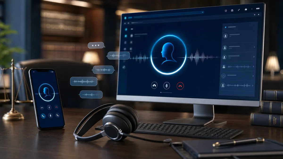 Call center con IA atendiendo consultas de clientes de un despacho
